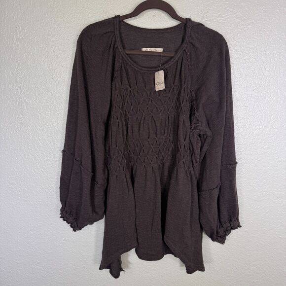 Free People Tops - Free People Snowbell Babydoll Top Womens XS Small Oversize Sweater Lagenlook NEW